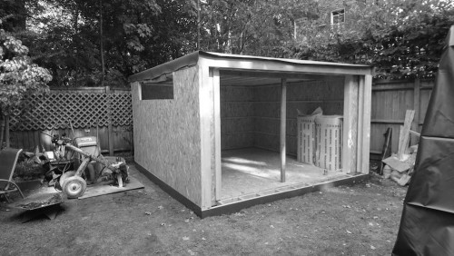 Construction of a timber garden room in London