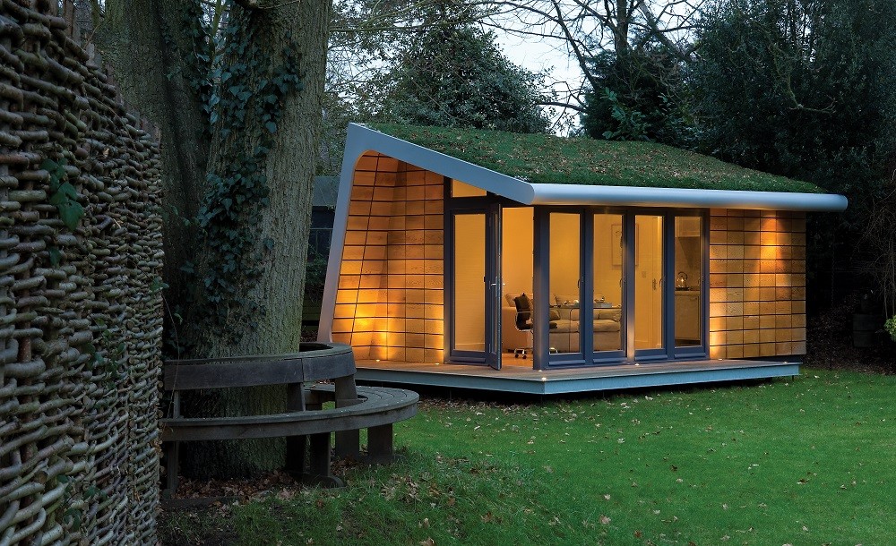 Bespoke garden office with green roof