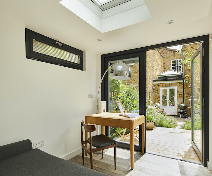 Garden office with skylight