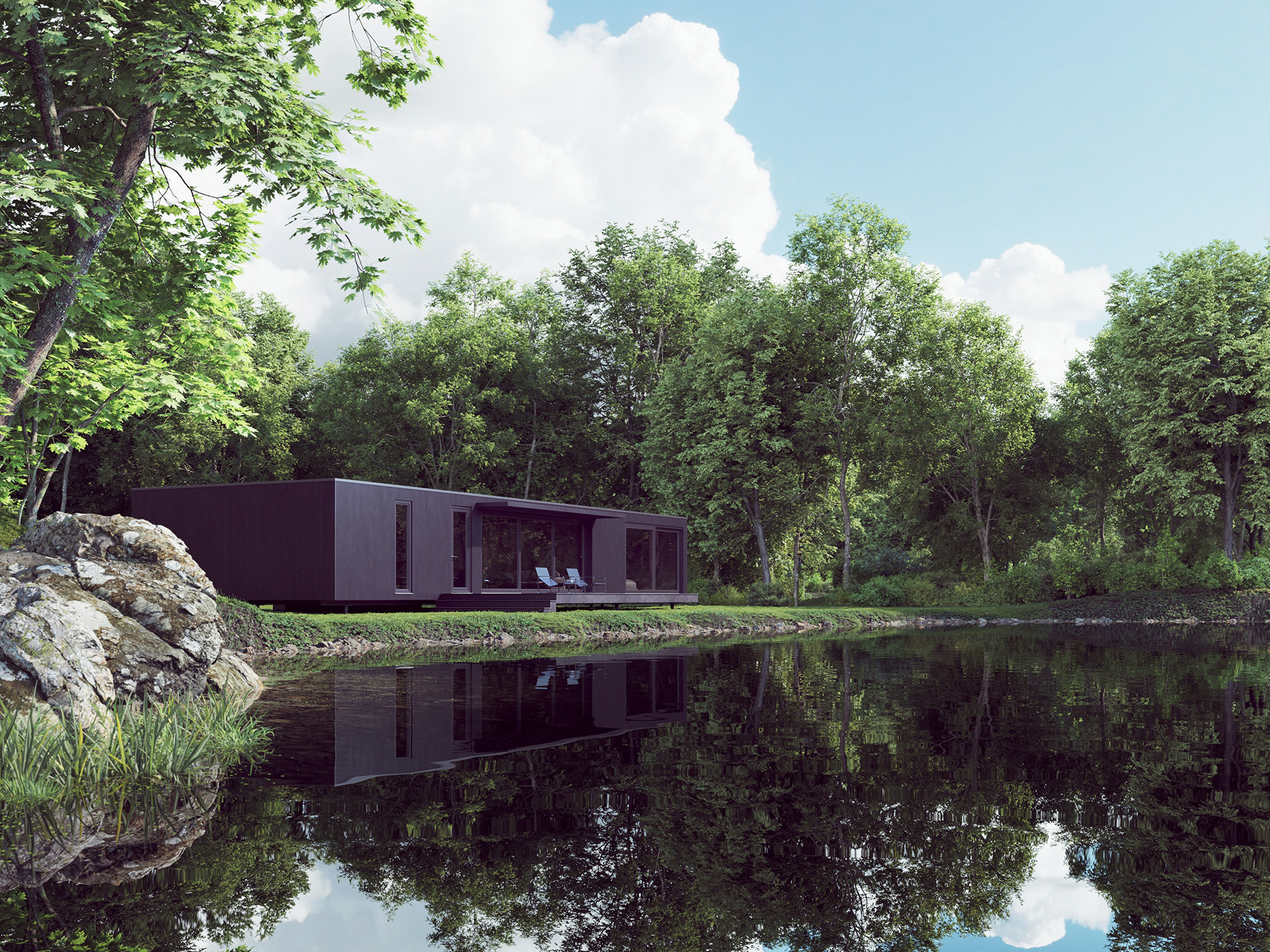EXTERIOR VIEW 01_FINAL - Render with rock view